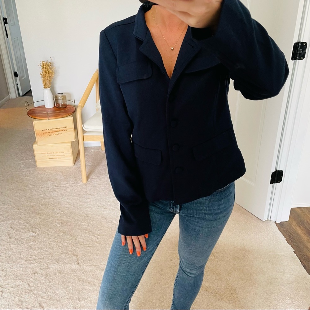 Loft Outlet Military Style Blazer Jacket XS House of Colour (HOC) Winter Navy - Picture 2 of 6